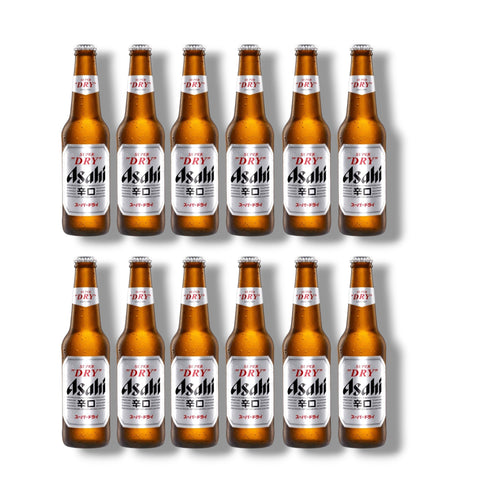 12 Flaschen Asahi Super Dry 330 ml mit 5,0 Prozent Alkohol
