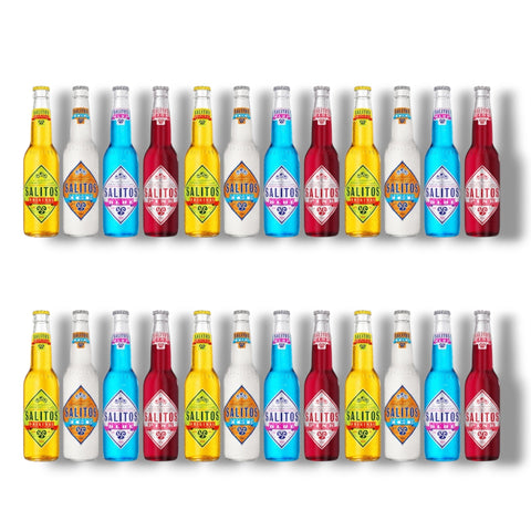 24 Flaschen Salitos à 0,33 l – je 3 Original Tequila, Blue, Pink und ICE