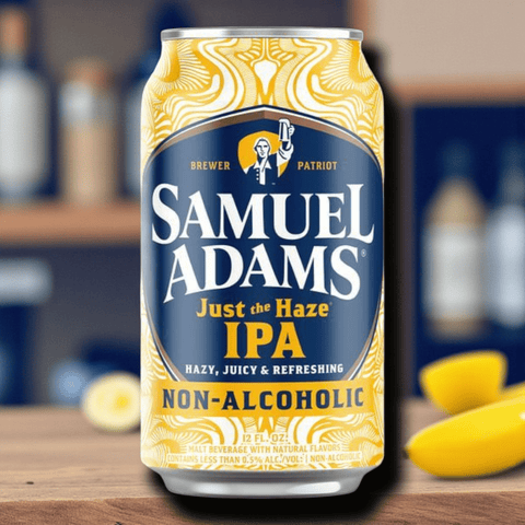 Einzeldose des Samuel Adams Just the Haze IPA alkoholfrei (0,355 l) – fruchtig-hopfiges alkoholfreies New England IPA aus den USA.
