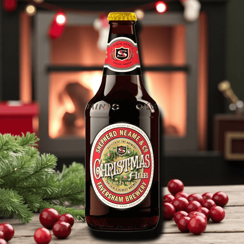 Shepherd Neame Christmas Ale in winterlicher englischer Atmosphäre