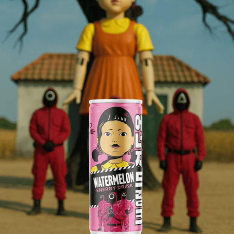 Einzeldose Squid Game Energy Drink Watermelon 250ml mit Serienmotiv