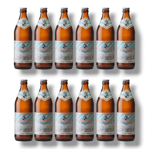 12 Flaschen Tegernseer Hell à 0,5 l – mildes bayerisches Helles