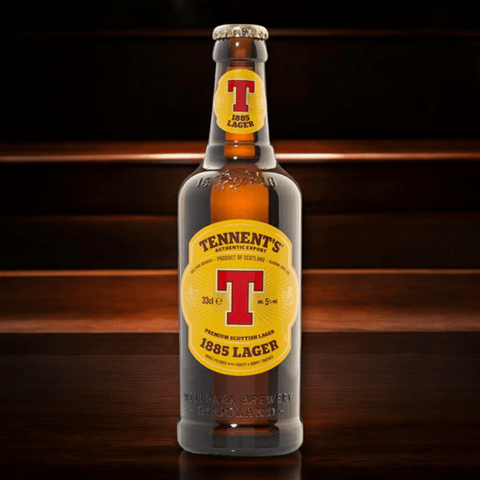 Tennent's 1885 Lager Bier Flasche Vorderansicht