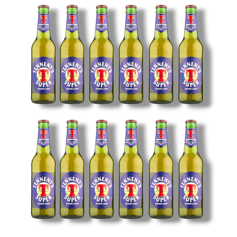 Tennent’s Super Strong Lager 9 % Vol. 12er Pack 330 ml Flaschen – kräftiges Lagerbier