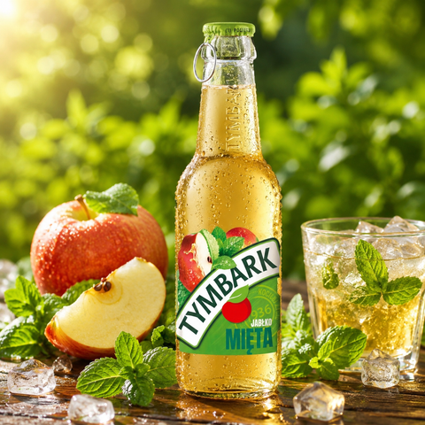 Tymbark Apfel Minze Getränk mit frischem Apfel und Minze