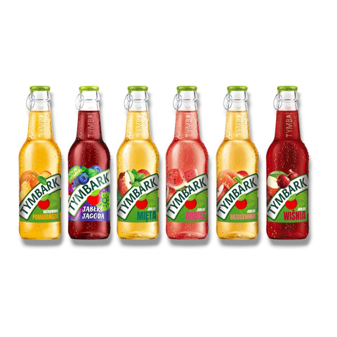 Tymbark Überraschungsmix mit verschiedenen Sorten in 250ml Glasflaschen