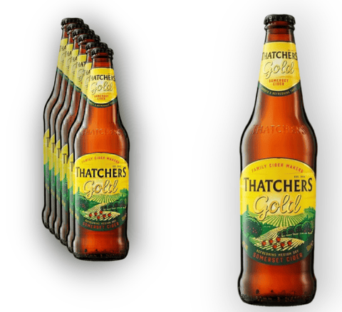 Thatchers Gold 0,5l- Somerset Cider mit 4,8% Vol.- Halbtrockener Apfelwein