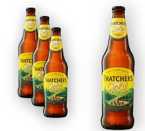 Thatchers Gold 0,5l- Somerset Cider mit 4,8% Vol.- Halbtrockener Apfelwein