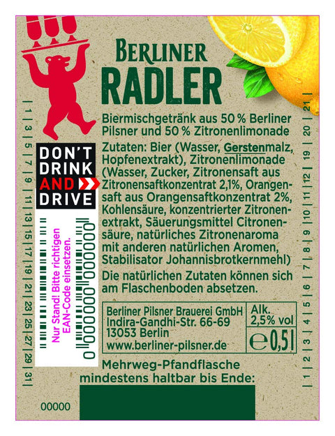 Berliner Pilsener Natur Radler