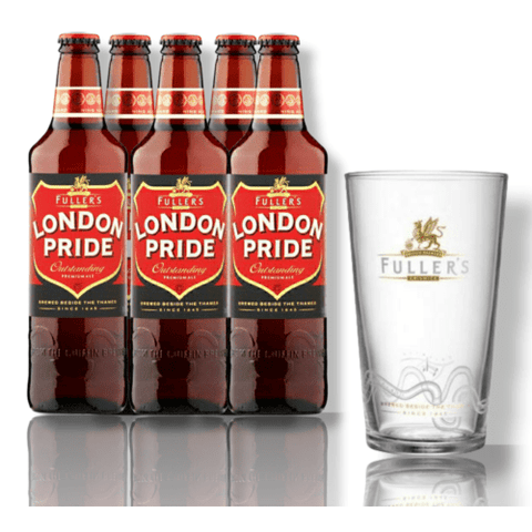 5 × Fuller's London Pride 0,5 l + Original Fuller's Glas